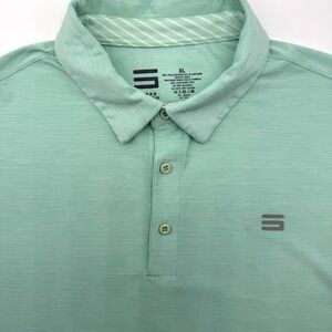Three Sixty Six Polo Shirt Men XL Mint Green Short Sleeve Performance Golf Top